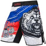 LAFROI Mens MMA Cross Training Boxing Shorts Trunks Fight Wear with Drawstring and Pocket-QJK01 Honor Strike Size XL