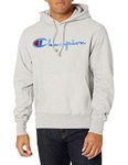 Champion Men's Pullover Hoodie, Reverse Weave Pullover Hooded Sweatshirt for Men, Best Comfortable Hoodies for Men, Graphic, Oxford Gray-586047, Large