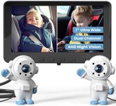 GROWNSY Baby Car Camera for 2 Kids, 7In Ultrawide AHD Car Baby Monitor with 2 Camera, Backseat Camera to Observe Baby's Every Move
