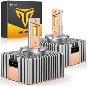 Termitor D5S Bulbs, 80,000LM Ultra Bright 6500K Color, 1:1 OEM Size, 3 Minute Fast Install, Perfect Beam Output, IP68 Waterproof, 10 Year Service Life, 99% HID Fitment, Pack of 2