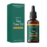 HerbOrganic Anti-Bacterial Tea Tree Oil – 100 ml – Organic – Antiseptic – for Acne and Redness of Skin – for Pimples and Nail Fungus – Aromatherapy