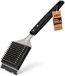 Grill Brush for Outdoor BBQ Grill Cleaning Scraper, Replaceable Head, Black