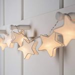 Lights4fun Indoor Paper Star Lantern Fairy Lights Battery Operated 10 Warm White LEDs Timer 1.8m