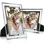 DMSELL 2 Pack Glass Photo Frame 8x6, Glass Picture Frames 8x6 for Wedding Photos,Family Photos and Home Decoration