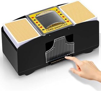 Automatic Card Shuffler 1-2 Deck, Fast Quiet Battery Operated Electric Shuffler Machine, Fits UNO/Blackjack/Texas Hold'em, Portable for Home Travel Card Games