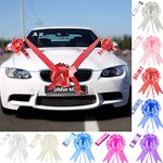 Time to Sparkle 2 Pack 5 Bows + 7M Ribbon Wedding Car Ribbon Decoration Kit Wrapping Large Bow (Red)