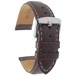 Talk Time XL Extra Long Buffalo Grain Italian Padded Leather Watch Strap Brown 20mm