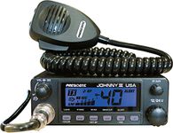 President Electronics Johnny III USA Ham CB Radio AM Transceiver, 40 Channels AM, Channel Rotary Switch, Weather Alert, Volume Adjustment and ON/Off, Multi-Functions LCD Display