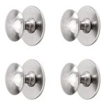 MOROBOR Stainless Steel Drawer Knobs,4pcs Self-Stick Instant Cabinet Handle Pulls Adhesive Sliding Door Stick On Handle with Mounting Screws for Glass Cabinet Cupboard Drawer(35mm*25mm)