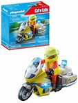 Playmobil 71205 City Life Rescue Motorcycle with Flashing Light, toy playset suitable for children ages 4+