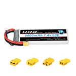 HRB 2S 7.4V 5000mah 50C XT60 RC LiPo Battery Compatible with RC Car RC Plane RC Truck RC Boat