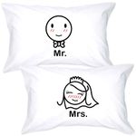 BoldLoft Mr and Mrs Couples Pillowcases for Bride and Groom-Wedding Pillow Gift Engagement Gifts for Couples Bridal Shower Honeymoon Newlyweds Wedding Registry Gifts