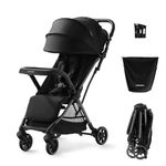 Momcozy ClickGo Lightweight Stroller, Compact Travel Stroller for Airplane with One-Click Fold, Baby and Toddler Stroller with UPF50+ & Waterproof Canopy for Kids, from Birth to 4-Year, up to 23kg