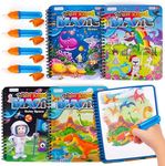 ArtCreativity 4 Pack Magic Water Coloring Books for Toddlers, Reusable Magic Water Pen Coloring Books for Kids Ages 1 2 3 4 - Mess Free Water Art Books for Toddlers - Stocking Stuffers for Toddlers