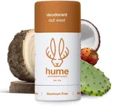 Hume Supernatural Aluminum Free Deodorant for Women & Men - Safe for Sensitive Skin - Probiotic, Plant-Based, Baking Soda Free, Aloe, & Cactus Flower, Anti Sweat, Stain & Odor - Out West, 1-Pack