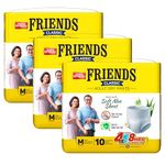 Friends Classic Adult Diaper M Size Pants | 30 Count (Medium) | Waist 25 – 48 inch | Aloe Vera | Unisex | Leakproof | Quick & Even Absorption | Long Protection hours | Brief-Like Fit | Odour Lock | Elastic Waist & Anti-Bacterial Absorbent Core
