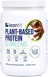 LEANFIT PLANT-BASED PROTEIN & GREENS Natural Chocolate - 20g Plant Protein + 4 Leafy Greens Per Serving - Vegan, Gluten-Free, Soy-Free, No Sugar - 20 Servings, 579g Tub