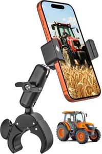 Rugged Claw Clamp Rail Bar Phone Mount for Tractor, Lawn Mower & Forklift