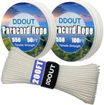 DDOUT 550 Paracord Rope 200ft, 4mm Thin Tactical Parachute Cord for Climbing, Camping, Tent, Clothsline, Survival Utility Rope, DIY Paracord Bracelet