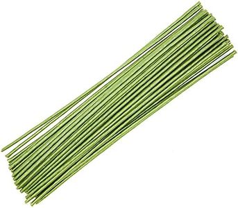 50 Piece 6 Gauge Green Floral Wire for Flower Stems, DIY Crafts, Wedding Decorations (16 Inches)