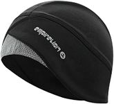 EMPIRELION Thermal Lightweight Skull Cap Helmet Liner Refletive Elements Cycling Running Beanies Hat for Men Black