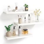 BHFOW White Floating Shelves for Wall,Invisible Wall Mounted Shelf Set of 3,White Shelves for Bathroom,Bedroom,Living Room and Kitchen Decoration Storage and Display.