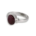 Silverwala 925-92.5 Pure Sterling Silver Ruby Birth Stone (Capricorn, Cancer, Scorpio) Finger Ring for Unisex (10.0)