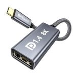 Silkland USB C to DisplayPort 1.4 Adapter [8K@60Hz, 4K@144Hz 120Hz, 2K@240Hz], 5K Type C to DP Female Adaptor HDR, [Thunderbolt 4/3 Compatible] for Reverb G2, MacBook Pro, Dell XPS