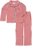 PajamaGram Boys' Pajama Sets - Kids Fleece Pajamas, Candy Cane, 14