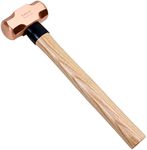 WEDO Copper Sledge Hammer with Wooden Handle,Long Straight Handle,Length 310mm(12"),1lb