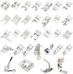 TOVOT 32PCS Domestic Sewing Machine Presser Feet Set Sewing Machine Foot for Singer Brother Low Shank Sewing Machines