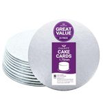 Culpitt 10" Round Turn Edge Cake Cards, Cake Boards, Silver Fern, 1.75mm Thick, Hand Finished, Made in the UK, Pack of 10-10'' (254mm)