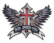 CometCloud® Unisex Iron on (50+ Variations Inside) Embroidered Biker Patch X-Large for Clothing (God Speed You)