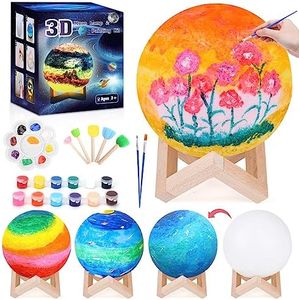 Regalo Bambina 7 8 10 11 Ans, Lampada Luna Lavoretti Creativi per Bambini Regali Giochi Bambina 5 6 9 12 Anni Femmina Moon Lamp Set Pittura Giocattoli Bambino Luce Notturna Bambini Idee Regalo Gioco