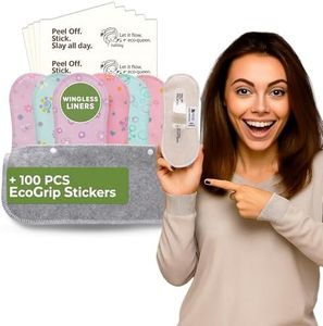 Wingless Reusable Panty Liners with Adhesive Sticker (Medium, 7-Pack) – High-Temp Washable Organic Cotton Liner for Women & Teens – for Daily Vaginal Discharge, 100% Breathable & Stay-Put