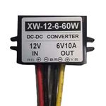 Blackr 12V To 6V DC Buck Converter, 10A 60W DC Power Supply Voltage Step Down Changer Adapter Regulator