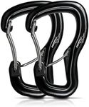 Travel Bird Heavy Duty Carabiner Clip Hook 8KN (1763 lbs), 2 PCS Ultra-Light Aluminum Caribeaners with Double Door D Ring Shape, for Hammock, Camping, Hiking, Backpacking, Dog Leash, Keychain Clip