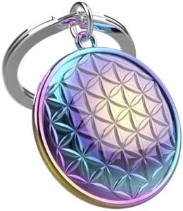 METALMORPHOSE - Porte-clés Fleur de vie - Porte-clés Équilibre & Énergies Positives - Cadeau Homme, Cadeau Femme