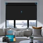 WEFFORT Motorized Shades,Smart Blinds with Remote,100% Blackout Roller Blinds,Work with Google Assistant,Apple Homekit,Automatic Shades,Custom Widths from 16" to 110",Vinyl Black