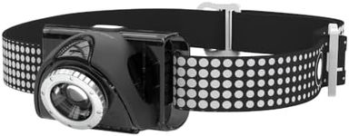 Ledlenser SEO7R - Rechargeable LED Head Torch, Super Bright 220 Lumens Headlamp, Dual Power AAA Battery Option, Camping Headlight, Running Torch, Hiking Equipment, Up to 20 Hours Run Time - Black