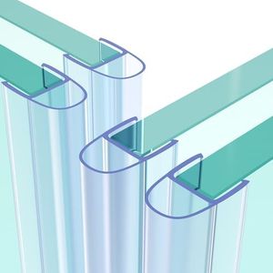 BATHWILLER 3/8" Shower Door Side Seal Strip (Set of 4), Frameless Glass Shower Door Seal Strip - Suitable for 3/8 Inch (10mm) Glass, 39 inch