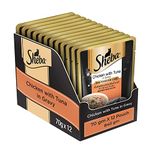 Sheba Rich Premium Adult (+1 Year) Fine Wet Cat Food, Chicken With Tuna In Gravy- Pack of 12 (70g x 12)