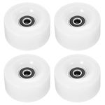 M METERXITY 4 Pack Roller Skate Wheels - Quad Skates Accessories with Bearings, Durable Wear-Resistant PU Wheels, Apply to Skating (32 x 58mm, White)