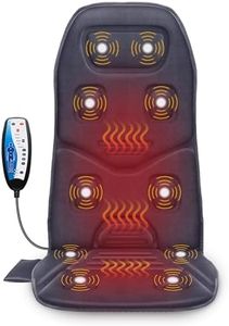 COMFIER Back Massager with Heat, 10 Motors Vibration Seat Massager, Chair Massage Pad, Heated Chair Pad, Chair Warmer,Gifts for Elderly, Mom, Dad (Gray)