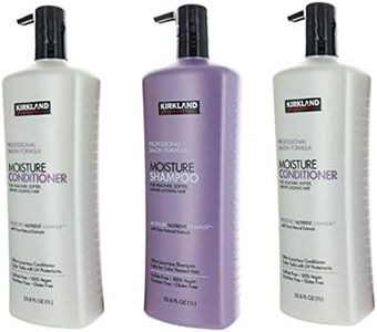 Kirkland Signature Shampoo & Conditioner Bundle - One Professional Salon Formula Moisture Shampoo + Two Conditioners (33.8 Fl. Oz Each)