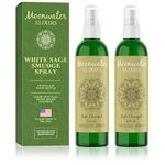 White Sage Spray for Smudging - Sage Spray for Clearing Negative Energy, Smudge Cleansing Sage Spray for House Negative Energy with Sage Oil & Crystals, Sage Spray Mist - (8 oz Pack of 2) by Moonwater Elixirs