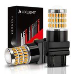 AUXLIGHT 3157 3156 4157 3057 3357 LED Bulbs, Ultra Bright 57-SMD LED Replacement for Turn Signal Blinker Lights, Brake/Tail Lights, Parking/Running Lights, Amber Yellow (Pack of 2)