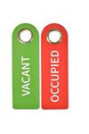 SynMe 2 VACANTOCCUPIED door knob hangers - each 27 x 8.5 x 0.5 cm - Metal protection ring implmented for durability - Made of water resistant polyester felt - Large easily readable text Germany