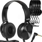 Bulk Classroom Headphones - 5 Pack - Over Ear Student Head Phones: Perfect for Kids in Classrooms, Schools, Libraries, Class Set (Great Value, Durable, Noise Reducing, Comfortable Fit, Easy to Clean)