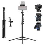 NEEWER Phone Tripod & Selfie Stick, 18"-61" Cellphone Stand Mount w/ 360° Dual Phone Holder for Video Recording & Teleprompter, Compatible with iPhone Samsung for Vlog Live Video Record, ST155+SP-08